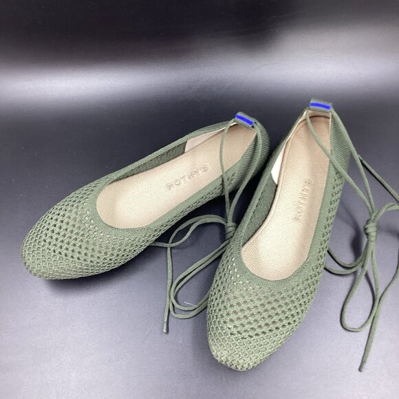Rothy’s Womens Vert Mesh Square Wraps Green Size 11 EUC - Picture 1 of 13